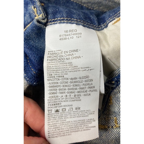 Levi’s Shortall Size 16 Reg Overall Jeans Shorts girls - Picture 15 of 16